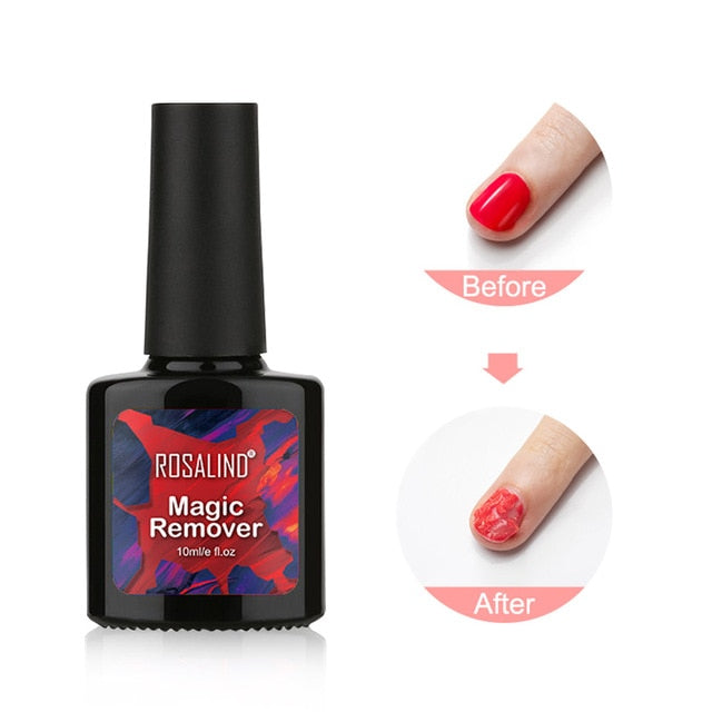 ROSALIND Magic Remover Gel Nail Polish Remover Within 2-3 MINS Peel off  Varnishes Base Top Coat without Soak off water