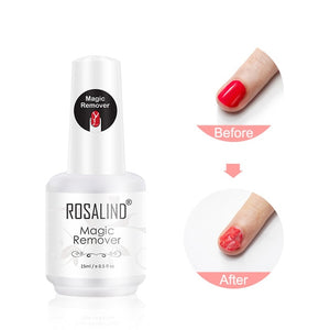 ROSALIND Magic Remover Gel Nail Polish Remover Within 2-3 MINS Peel off  Varnishes Base Top Coat without Soak off water