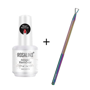 ROSALIND Magic Remover Gel Nail Polish Remover Within 2-3 MINS Peel off  Varnishes Base Top Coat without Soak off water