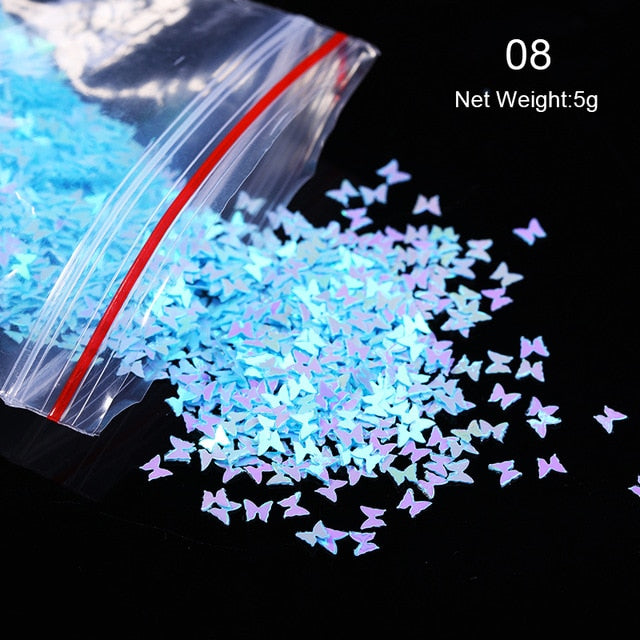 Butterfly Nail Sequins Glitter  Style Moon Flakes Paillette Iridescent  Maple Leaf  Decoration 3d Nail Art Sequins  Nail art