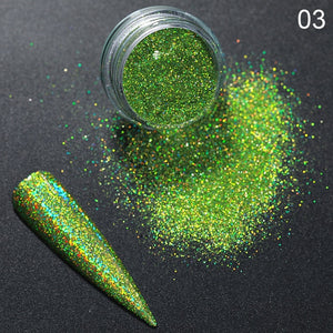 0.3g  Powder Nails Laser Silver Pink Glitter Chrome Nail Powder Shimmer Gel Polish Flakes for  Pigment