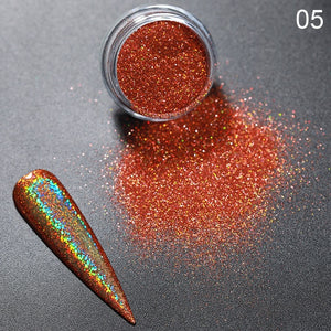 0.3g  Powder Nails Laser Silver Pink Glitter Chrome Nail Powder Shimmer Gel Polish Flakes for  Pigment