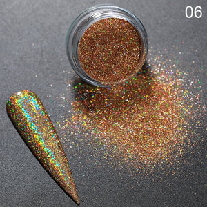 0.3g  Powder Nails Laser Silver Pink Glitter Chrome Nail Powder Shimmer Gel Polish Flakes for  Pigment