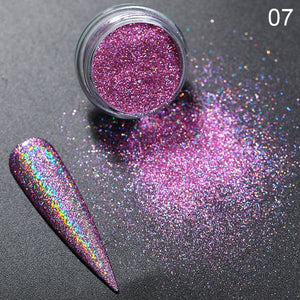 0.3g  Powder Nails Laser Silver Pink Glitter Chrome Nail Powder Shimmer Gel Polish Flakes for  Pigment