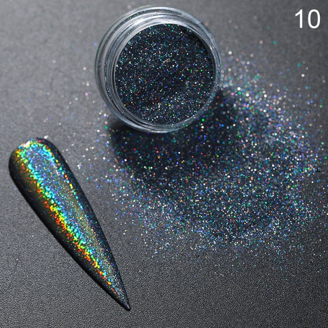 0.3g  Powder Nails Laser Silver Pink Glitter Chrome Nail Powder Shimmer Gel Polish Flakes for  Pigment