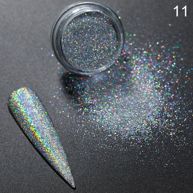 0.3g  Powder Nails Laser Silver Pink Glitter Chrome Nail Powder Shimmer Gel Polish Flakes for  Pigment