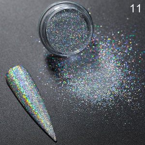 0.3g  Powder Nails Laser Silver Pink Glitter Chrome Nail Powder Shimmer Gel Polish Flakes for  Pigment