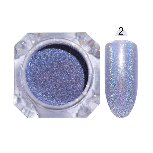 0.3g  Powder Nails Laser Silver Pink Glitter Chrome Nail Powder Shimmer Gel Polish Flakes for  Pigment