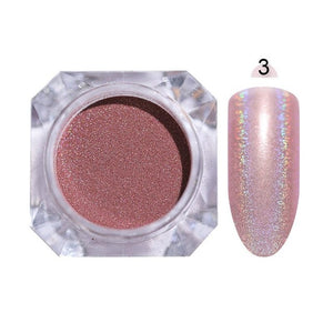 0.3g  Powder Nails Laser Silver Pink Glitter Chrome Nail Powder Shimmer Gel Polish Flakes for  Pigment