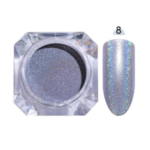 0.3g  Powder Nails Laser Silver Pink Glitter Chrome Nail Powder Shimmer Gel Polish Flakes for  Pigment