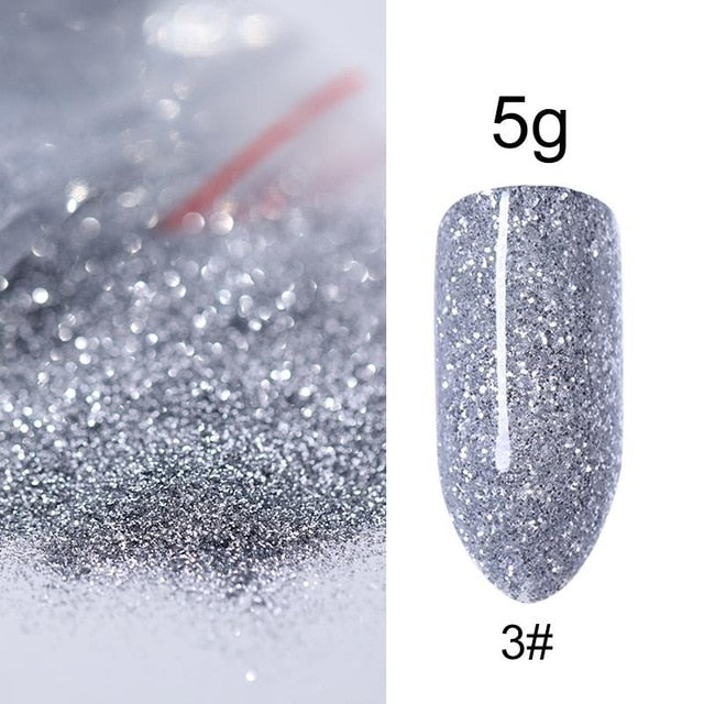 0.3g  Powder Nails Laser Silver Pink Glitter Chrome Nail Powder Shimmer Gel Polish Flakes for  Pigment
