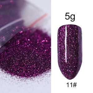 0.3g  Powder Nails Laser Silver Pink Glitter Chrome Nail Powder Shimmer Gel Polish Flakes for  Pigment