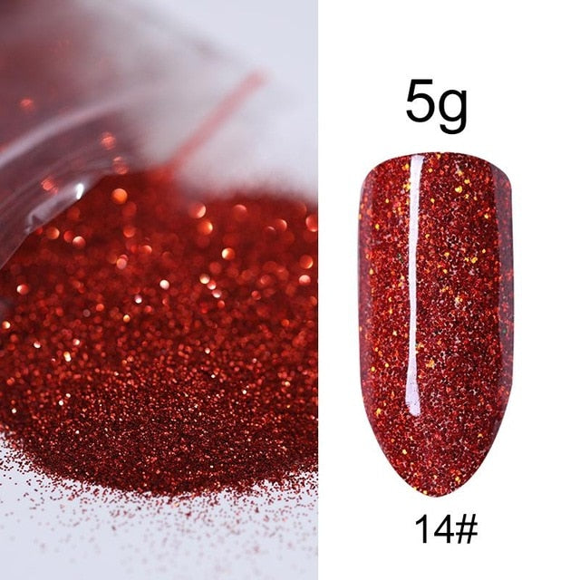 0.3g  Powder Nails Laser Silver Pink Glitter Chrome Nail Powder Shimmer Gel Polish Flakes for  Pigment