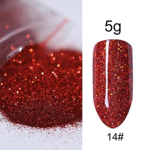0.3g  Powder Nails Laser Silver Pink Glitter Chrome Nail Powder Shimmer Gel Polish Flakes for  Pigment