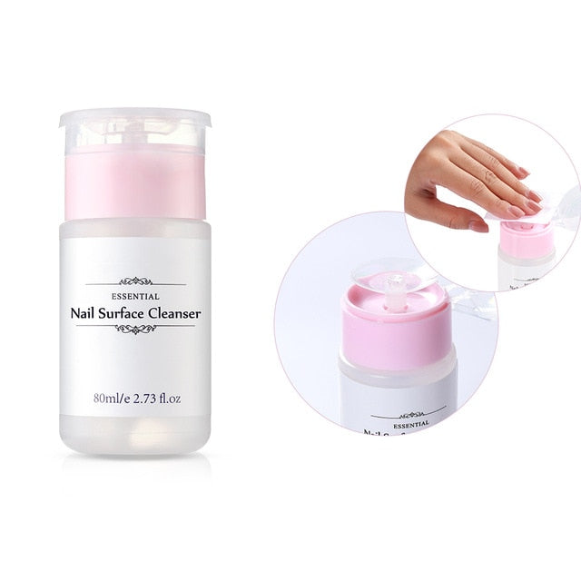 Beau Gel 80ml Nail Surface Cleanser UV Gel Polish Excess Remover 60ML Cleanser Plus Liquid Surface Sticky Nail Art Acrylic Clean