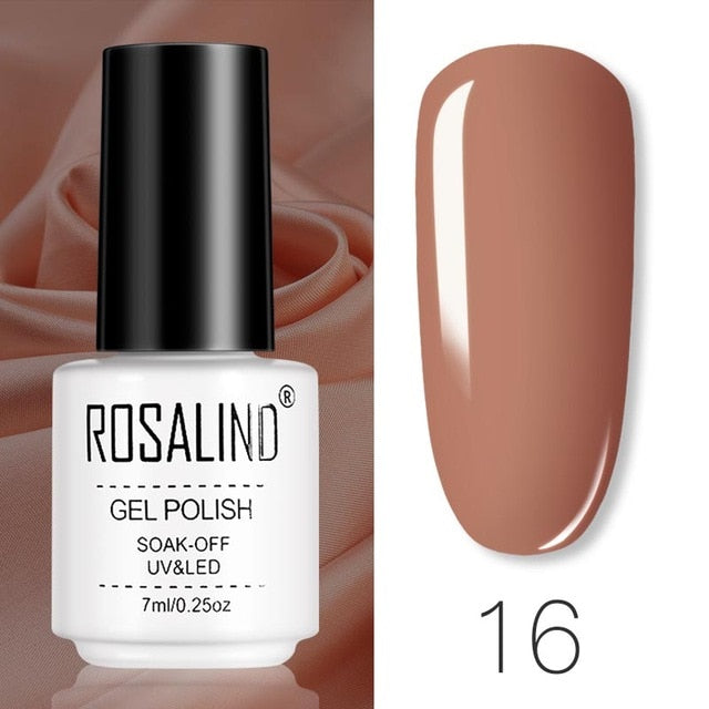 ROSALIND Gel Polish Set All For Manicure Semi Permanent Vernis top coat UV LED Gel Varnish Soak Off Nail Art Gel Nail Polish