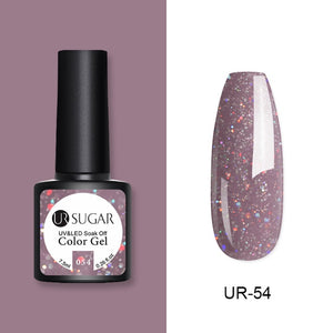 UR SUGAR 7.5ml Glitter UV Gel Nail Polish Glitter Sequins Soak Off UV Gel Varnish Colorful Nail Gel Polish DIY Nail Art Polish