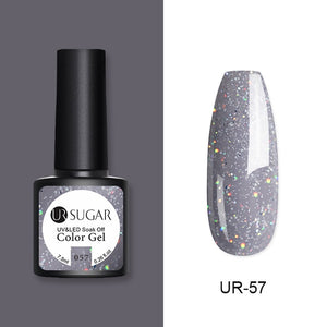 UR SUGAR 7.5ml Glitter UV Gel Nail Polish Glitter Sequins Soak Off UV Gel Varnish Colorful Nail Gel Polish DIY Nail Art Polish