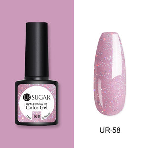 UR SUGAR 7.5ml Glitter UV Gel Nail Polish Glitter Sequins Soak Off UV Gel Varnish Colorful Nail Gel Polish DIY Nail Art Polish