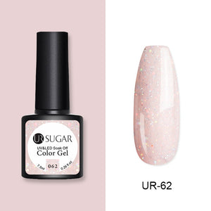 UR SUGAR 7.5ml Glitter UV Gel Nail Polish Glitter Sequins Soak Off UV Gel Varnish Colorful Nail Gel Polish DIY Nail Art Polish