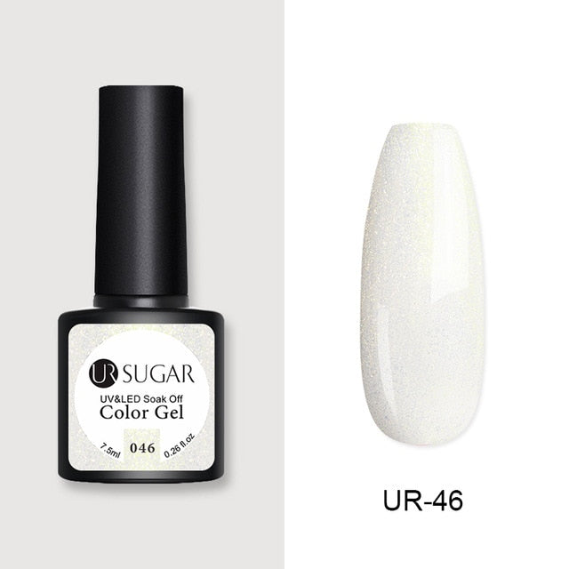 UR SUGAR 7.5ml Glitter UV Gel Nail Polish Glitter Sequins Soak Off UV Gel Varnish Colorful Nail Gel Polish DIY Nail Art Polish