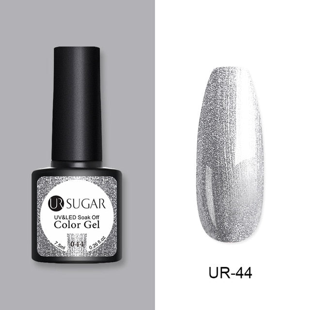 UR SUGAR 7.5ml Glitter UV Gel Nail Polish Glitter Sequins Soak Off UV Gel Varnish Colorful Nail Gel Polish DIY Nail Art Polish