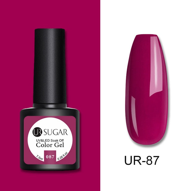UR SUGAR 7.5ml Glitter UV Gel Nail Polish Glitter Sequins Soak Off UV Gel Varnish Colorful Nail Gel Polish DIY Nail Art Polish