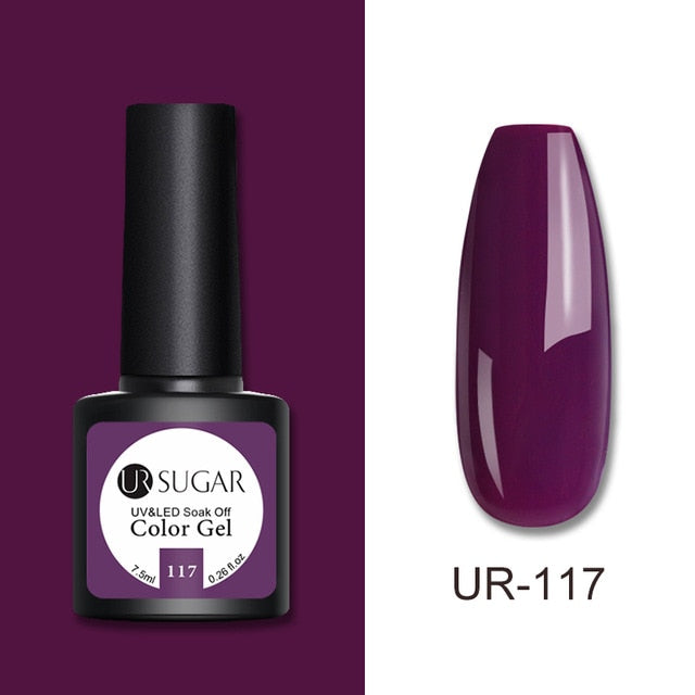UR SUGAR 7.5ml Glitter UV Gel Nail Polish Glitter Sequins Soak Off UV Gel Varnish Colorful Nail Gel Polish DIY Nail Art Polish