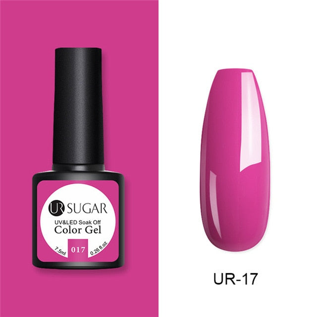 UR SUGAR 7.5ml Glitter UV Gel Nail Polish Glitter Sequins Soak Off UV Gel Varnish Colorful Nail Gel Polish DIY Nail Art Polish