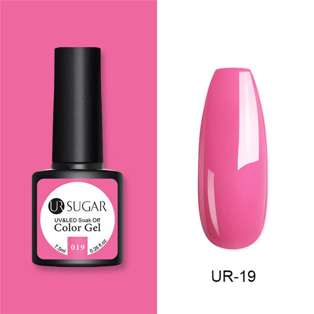 UR SUGAR 7.5ml Glitter UV Gel Nail Polish Glitter Sequins Soak Off UV Gel Varnish Colorful Nail Gel Polish DIY Nail Art Polish