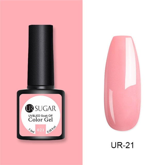UR SUGAR 7.5ml Glitter UV Gel Nail Polish Glitter Sequins Soak Off UV Gel Varnish Colorful Nail Gel Polish DIY Nail Art Polish