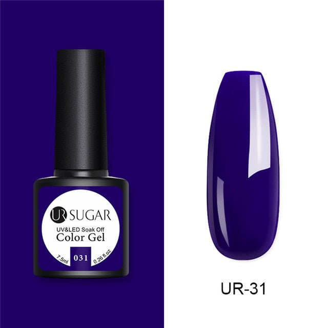 UR SUGAR 7.5ml Glitter UV Gel Nail Polish Glitter Sequins Soak Off UV Gel Varnish Colorful Nail Gel Polish DIY Nail Art Polish