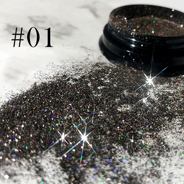 0.3g  Powder Nails Laser Silver Pink Glitter Chrome Nail Powder Shimmer Gel Polish Flakes for  Pigment