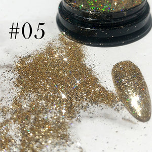 0.3g  Powder Nails Laser Silver Pink Glitter Chrome Nail Powder Shimmer Gel Polish Flakes for  Pigment