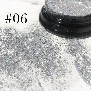 0.3g  Powder Nails Laser Silver Pink Glitter Chrome Nail Powder Shimmer Gel Polish Flakes for  Pigment