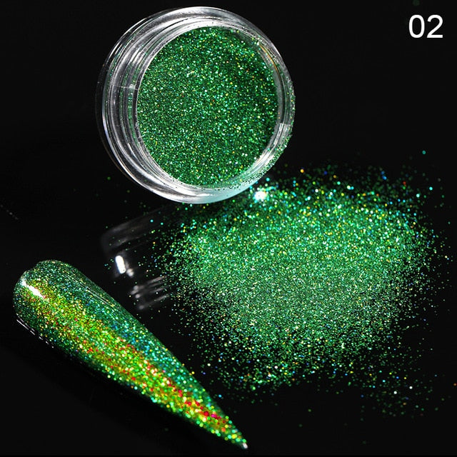 0.3g  Powder Nails Laser Silver Pink Glitter Chrome Nail Powder Shimmer Gel Polish Flakes for  Pigment