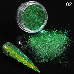 0.3g  Powder Nails Laser Silver Pink Glitter Chrome Nail Powder Shimmer Gel Polish Flakes for  Pigment