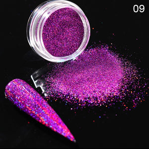 0.3g  Powder Nails Laser Silver Pink Glitter Chrome Nail Powder Shimmer Gel Polish Flakes for  Pigment