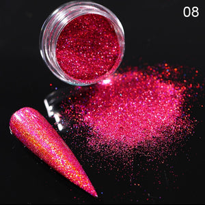 0.3g  Powder Nails Laser Silver Pink Glitter Chrome Nail Powder Shimmer Gel Polish Flakes for  Pigment