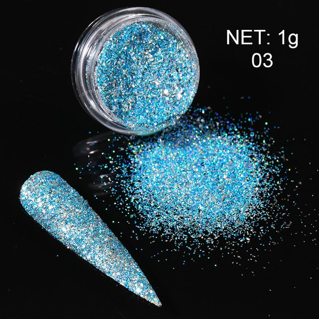 0.3g  Powder Nails Laser Silver Pink Glitter Chrome Nail Powder Shimmer Gel Polish Flakes for  Pigment
