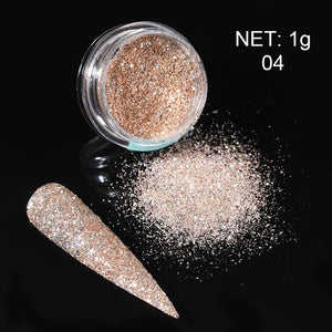 0.3g  Powder Nails Laser Silver Pink Glitter Chrome Nail Powder Shimmer Gel Polish Flakes for  Pigment