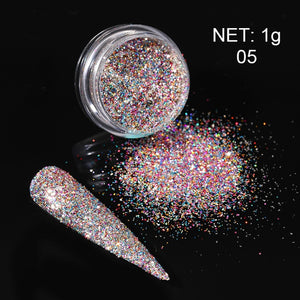 0.3g  Powder Nails Laser Silver Pink Glitter Chrome Nail Powder Shimmer Gel Polish Flakes for  Pigment