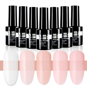 Beautilux 1pc Rubber Base Camouflage French Manicure Nail Gel Polish Pink Milky White Base Coat UV Gel Nails Art Design 10ml