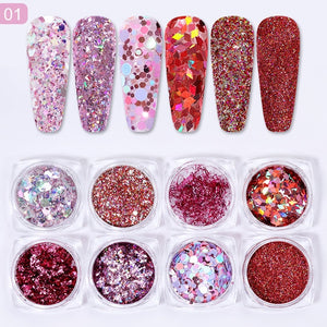 Neon Nail Powder Pigment Set Fluorenscence Spangle Nail Glitter Make Up Shimmer Shining Chrome Dust Decoration
