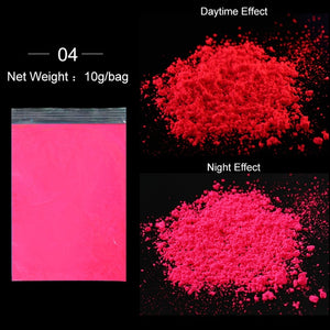 Neon Nail Powder Pigment Set Fluorenscence Spangle Nail Glitter Make Up Shimmer Shining Chrome Dust Decoration