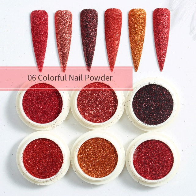 Neon Nail Powder Pigment Set Fluorenscence Spangle Nail Glitter Make Up Shimmer Shining Chrome Dust Decoration