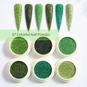 Neon Nail Powder Pigment Set Fluorenscence Spangle Nail Glitter Make Up Shimmer Shining Chrome Dust Decoration