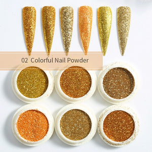 Neon Nail Powder Pigment Set Fluorenscence Spangle Nail Glitter Make Up Shimmer Shining Chrome Dust Decoration