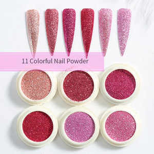 Neon Nail Powder Pigment Set Fluorenscence Spangle Nail Glitter Make Up Shimmer Shining Chrome Dust Decoration