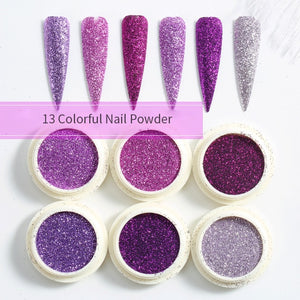 Neon Nail Powder Pigment Set Fluorenscence Spangle Nail Glitter Make Up Shimmer Shining Chrome Dust Decoration